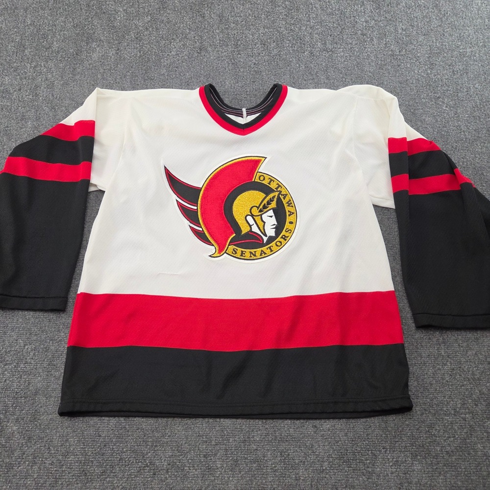 Ottawa Senators Hockey Jersey Mens M White Maska Vintage Air-Knit NHL 90s USA